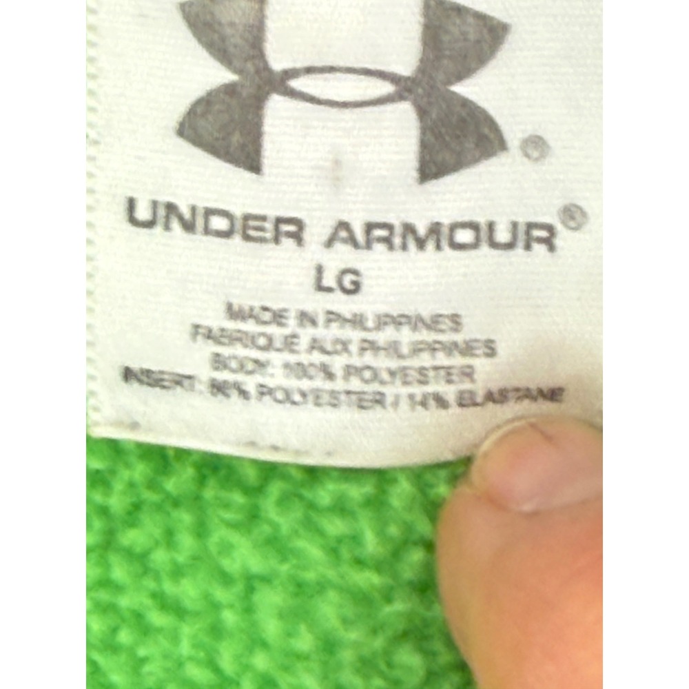 Vintage Under Armour Mens Fleece Full Zip Jacket Green Black Mock Neck Sz L - Picture 7 of 9